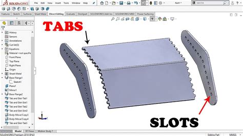 tab and slot sheet metal design|tabs and slots solidworks.